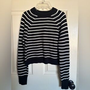 French Connection Black & White Striped Sweater XS